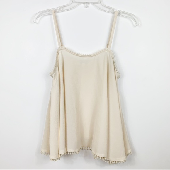 Umgee Tops - Umgee Cream Detailed Tank Top - Women’s Size Small